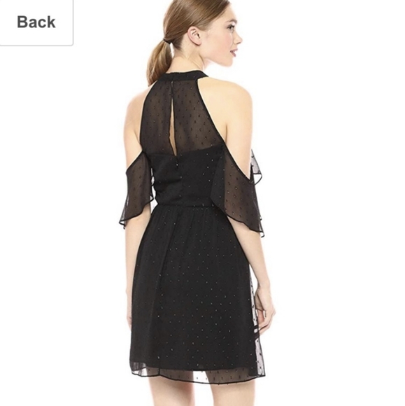 BCBGeneration Black Halter Cold Shoulder Mini Dress 0 - Picture 2 of 10